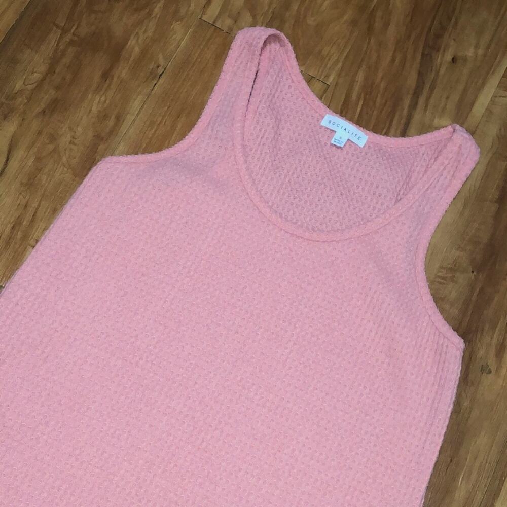 Socialite Peach Pink Textured Tank Top Size Small
